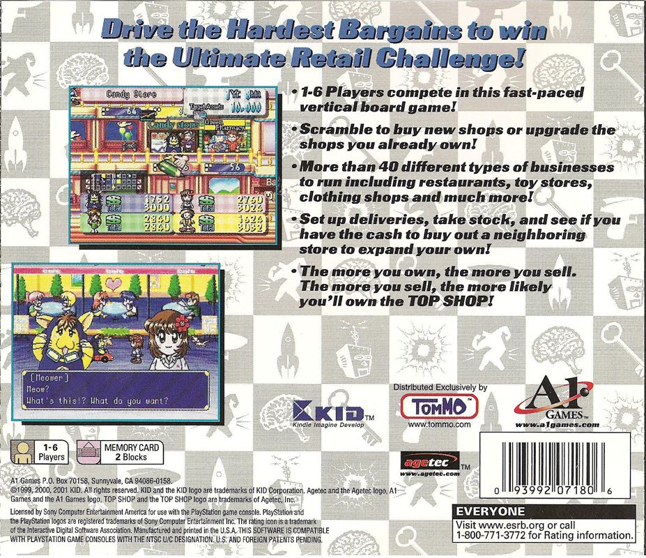 Back Cover for Board Game: Top Shop (PlayStation)
