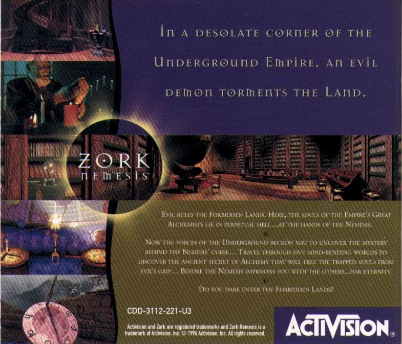 Other for Zork Nemesis: The Forbidden Lands (DOS and Windows) (Essential Collection): Jewel Case - Back