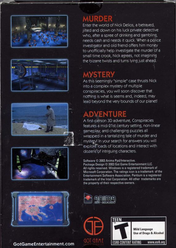 Back Cover for Conspiracies (Windows)