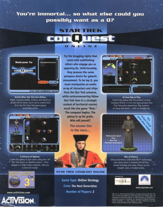 Back Cover for Star Trek: ConQuest Online (Windows)