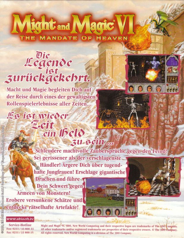 Back Cover for Might and Magic VI: The Mandate of Heaven (Windows)
