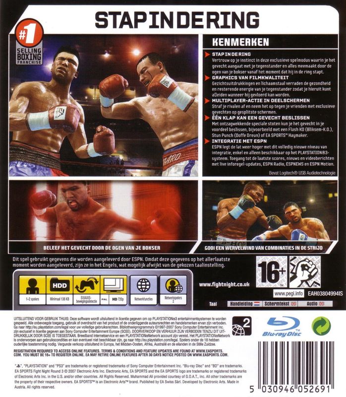 Back Cover for Fight Night Round 3 (PlayStation 3)
