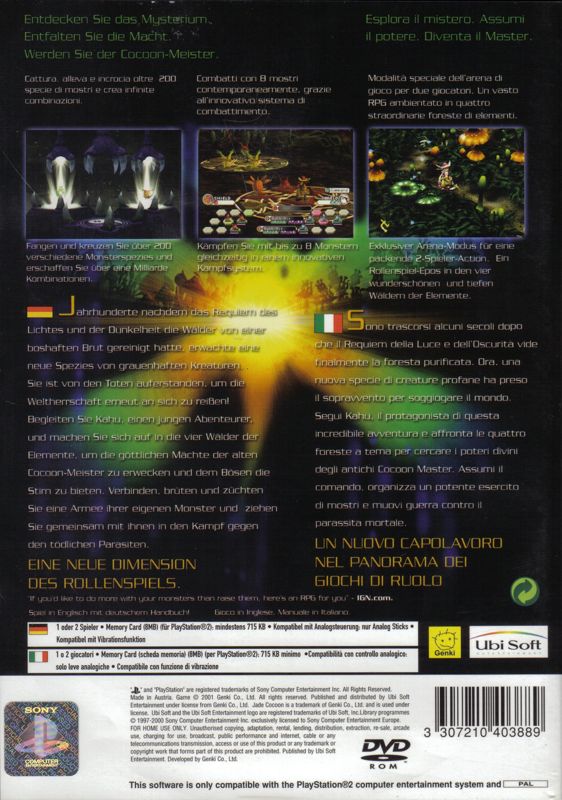 Back Cover for Jade Cocoon 2 (PlayStation 2)