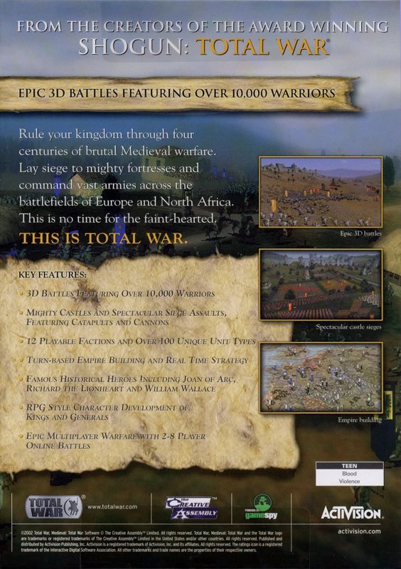 Medieval: Total War cover or packaging material - MobyGames