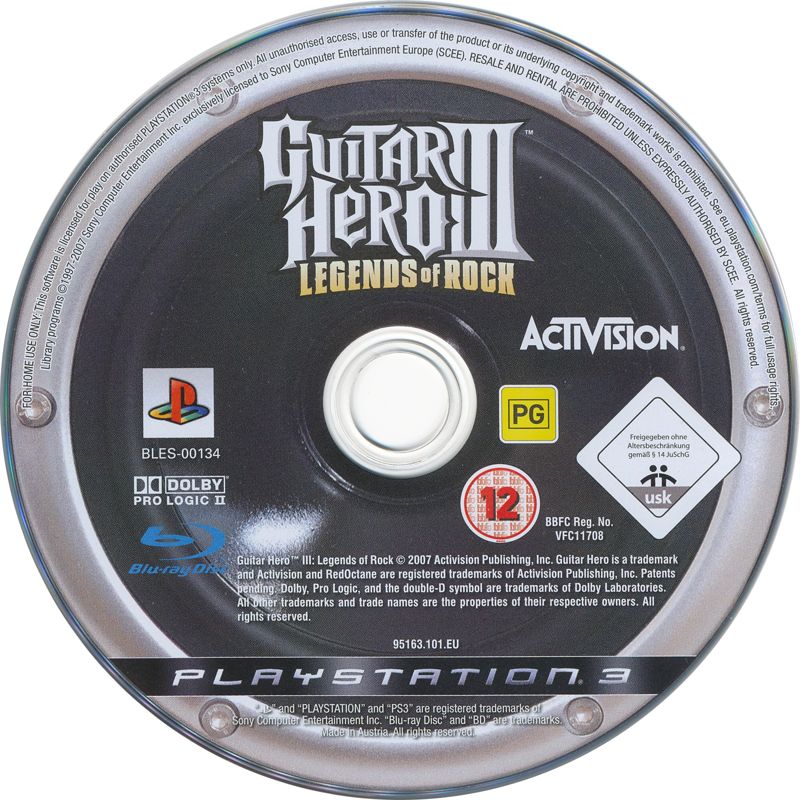 Guitar Hero III: Legends of Rock cover or packaging material - MobyGames