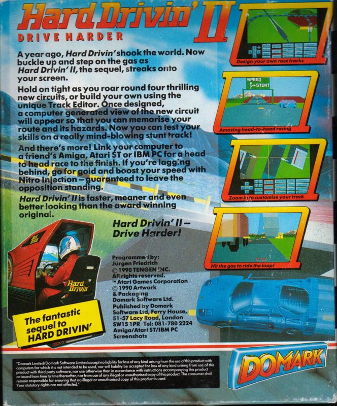 Back Cover for Hard Drivin' II (Amiga)