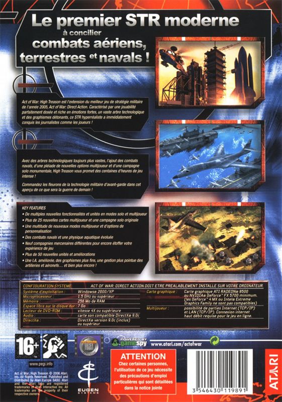 Back Cover for Act of War: High Treason (Windows)