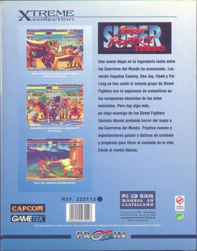 Back Cover for Super Street Fighter II Turbo (DOS) (Spanish re-release)