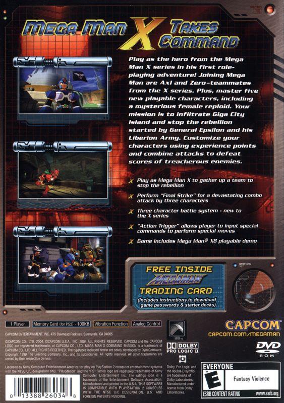 Back Cover for Mega Man X: Command Mission (PlayStation 2)