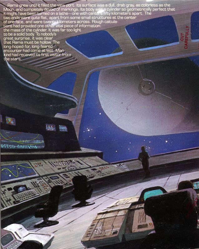 Inside Cover for Rendezvous with Rama (Commodore 64): Left Side