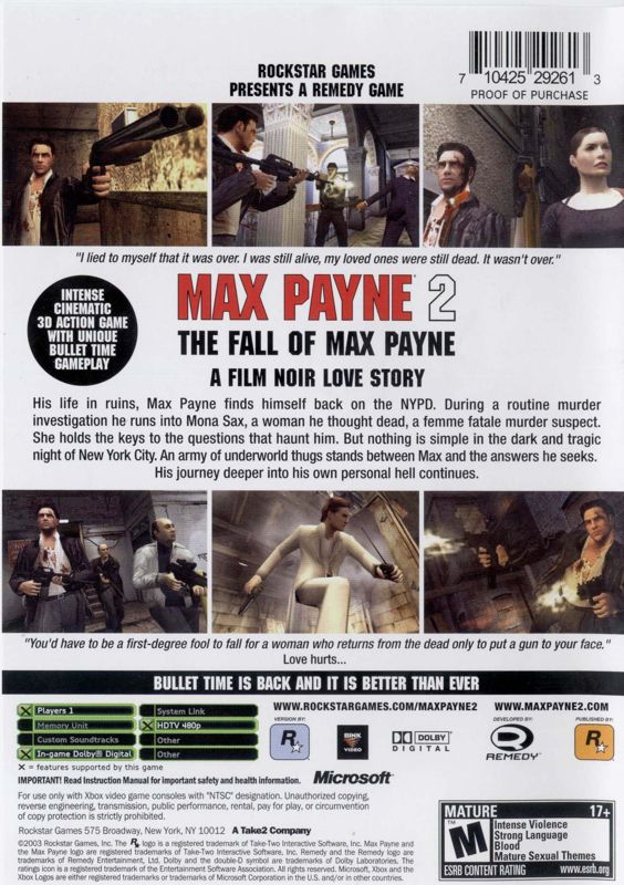 Max Payne 2: The Fall of Max Payne  (PS2) Gameplay 