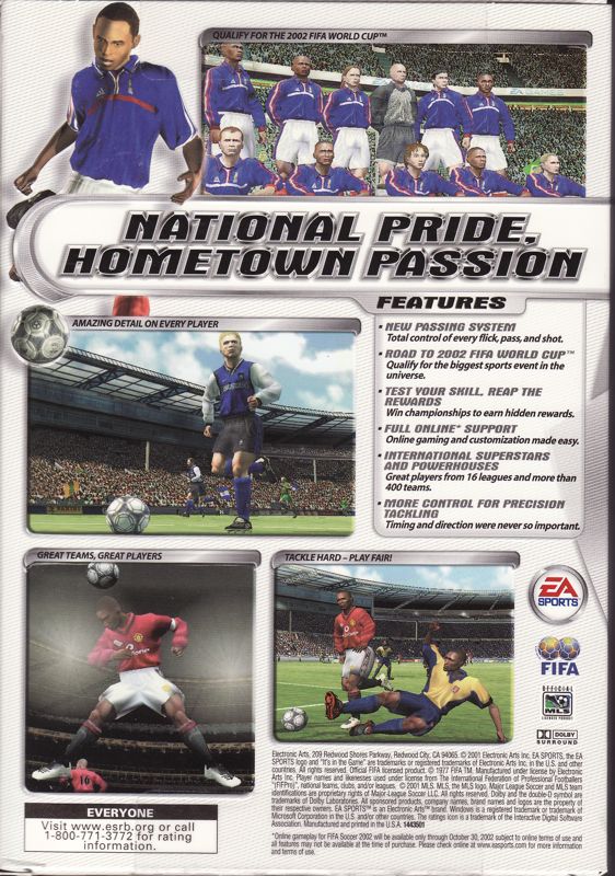 Back Cover for FIFA Soccer 2002: Major League Soccer (Windows)