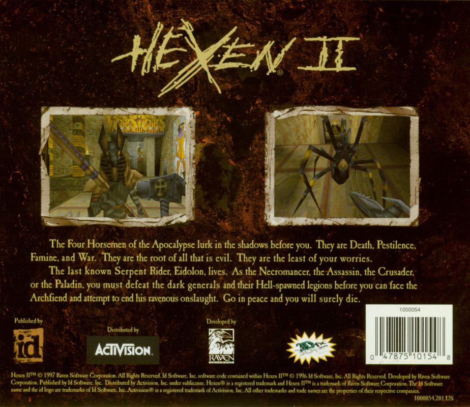 Other for Hexen II (Windows): Jewel Case - Back