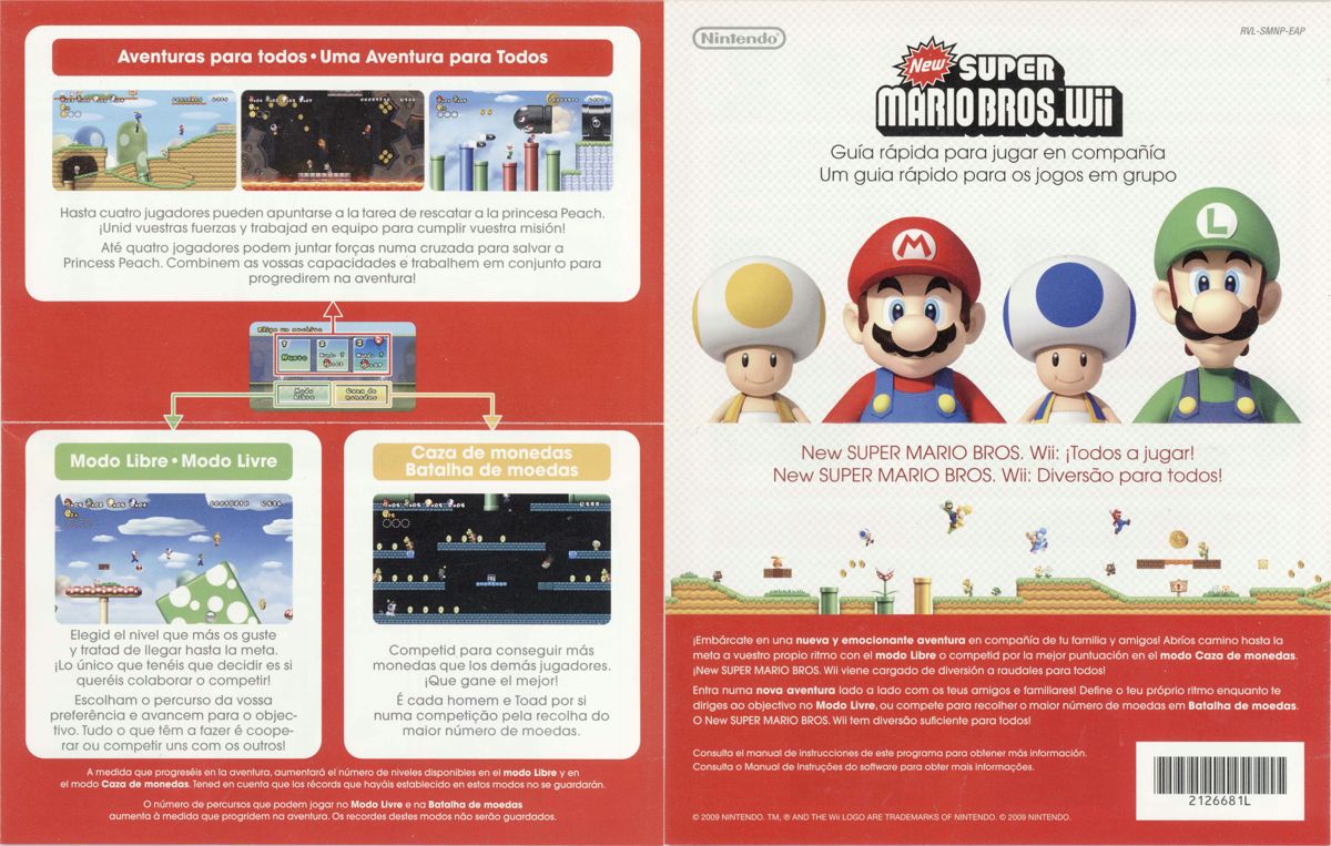 Reference Card for New Super Mario Bros. Wii (Wii): Front