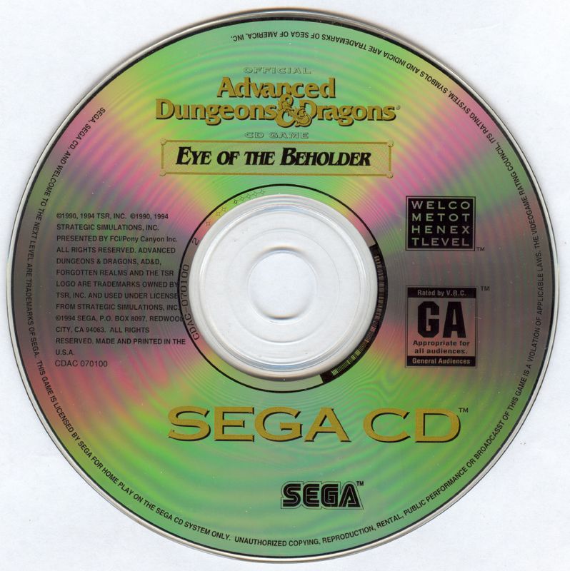 Media for Eye of the Beholder (SEGA CD)
