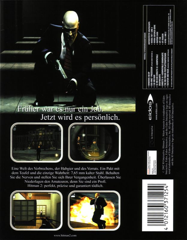 Back Cover for Hitman 2: Silent Assassin (Windows) (Classic Edition)