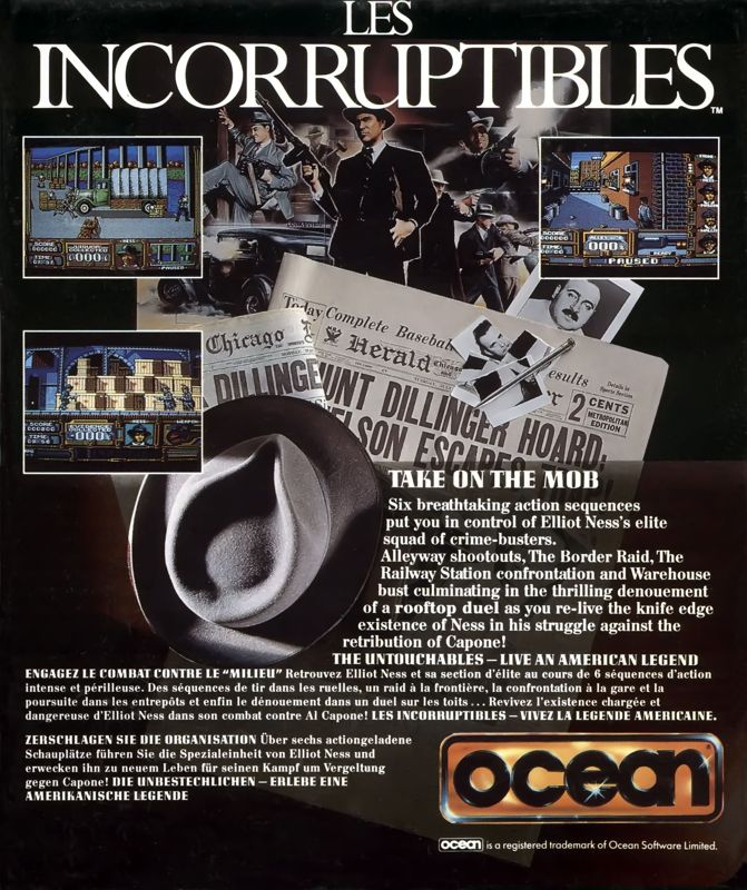 Back Cover for The Untouchables (Commodore 64)