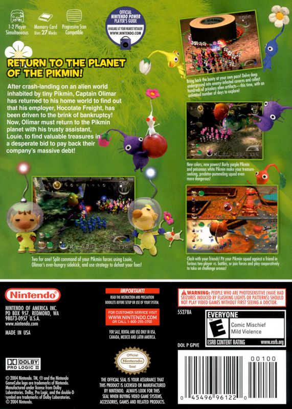 Back Cover for Pikmin 2 (GameCube)