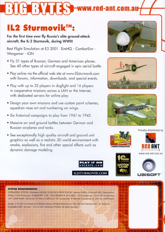 Back Cover for IL-2 Sturmovik (Windows) (Big Bytes release)