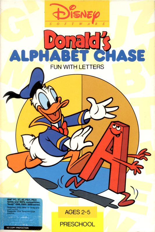 Front Cover for Donald's Alphabet Chase (DOS)