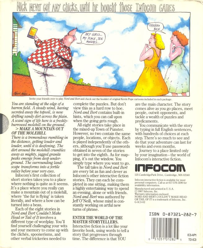 Back Cover for Nord and Bert Couldn't Make Head or Tail of It (Apple II)