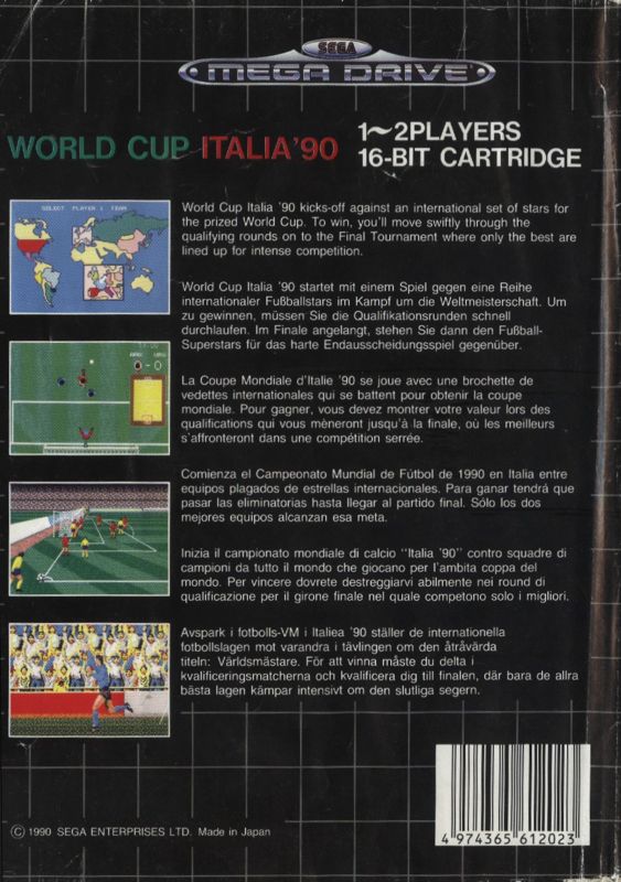 Back Cover for World Championship Soccer (Genesis)