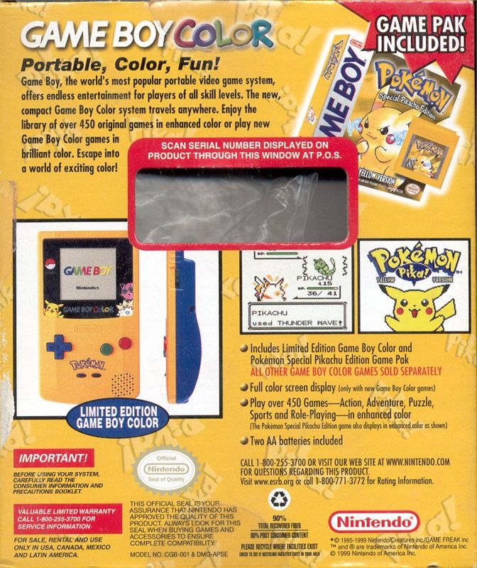 Pokémon Yellow Version: Special Pikachu Edition, Game Boy