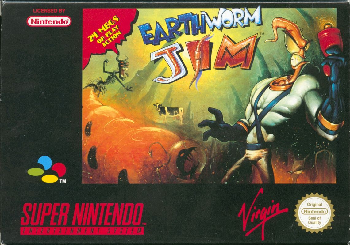 Front Cover for Earthworm Jim (SNES)