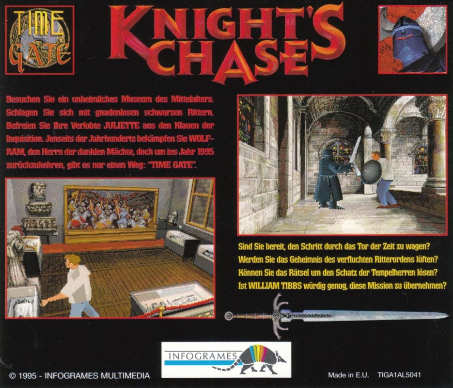 Other for Time Gate: Knight's Chase (DOS and Windows and Windows 3.x): Jewel Case - Back