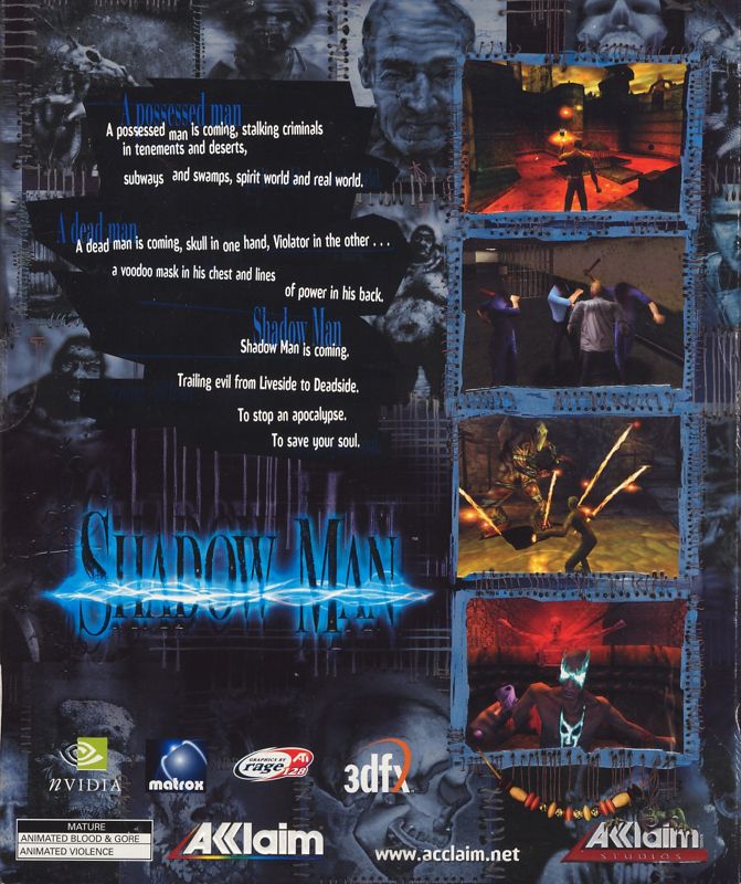 Back Cover for Shadow Man (Windows)