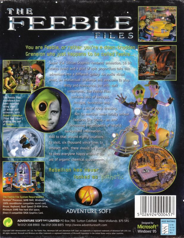 Back Cover for The Feeble Files (Windows)