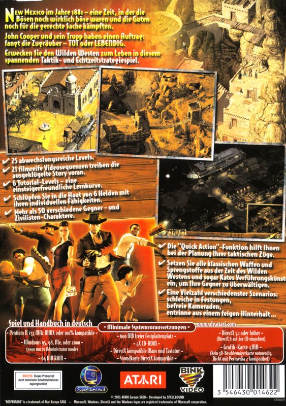 Desperados: Wanted Dead or Alive cover or packaging material - MobyGames