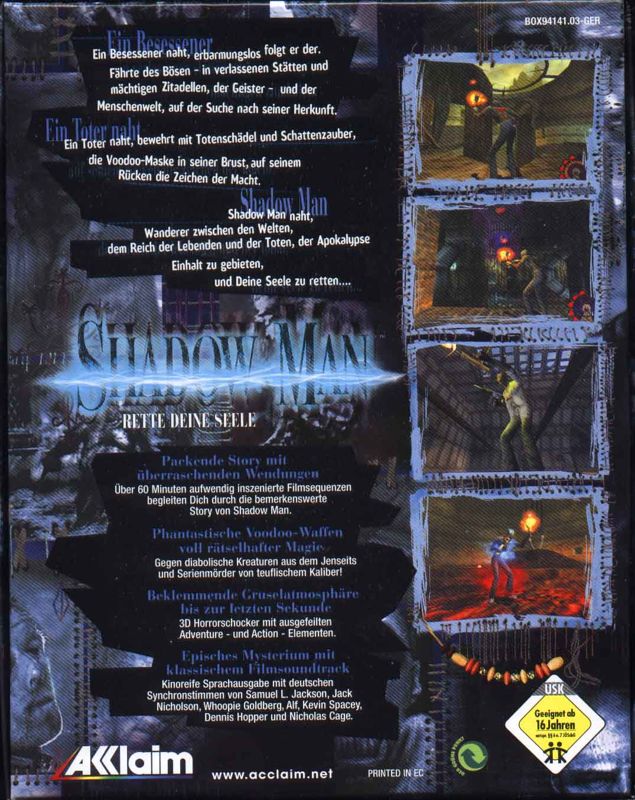 Back Cover for Shadow Man (Windows)