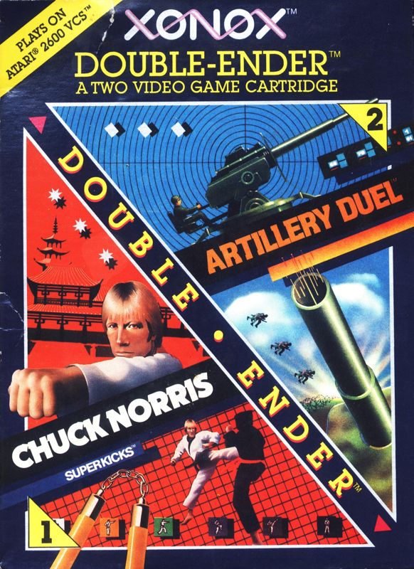 Front Cover for Xonox Double-Ender: Artillery Duel and Chuck Norris Superkicks (Atari 2600)