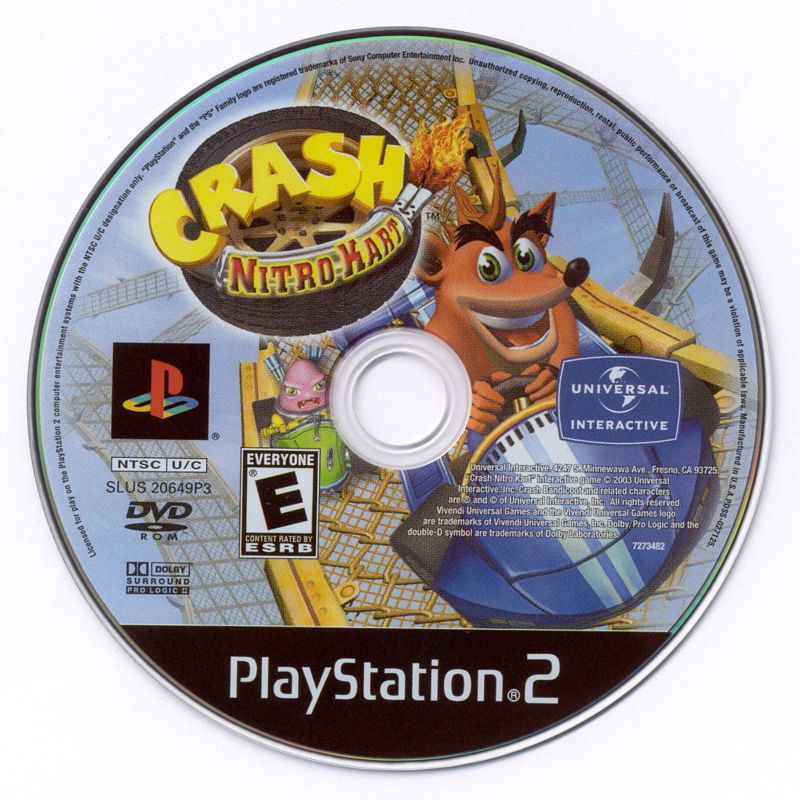 Media for Crash Bandicoot Action Pack (PlayStation 2): Crash Nitro Kart disc