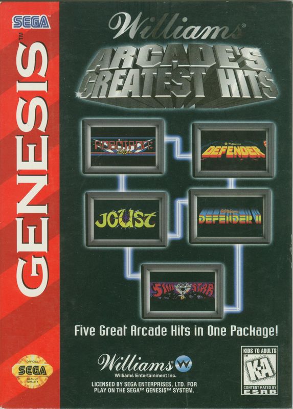 Front Cover for Williams Arcade Classics (Genesis)