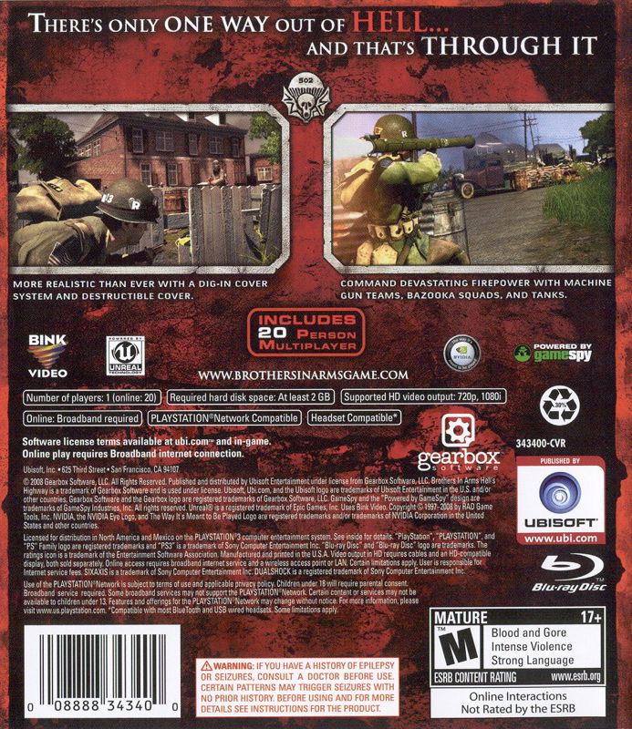 Brothers In Arms Hell's Highway PS3 (USADO)