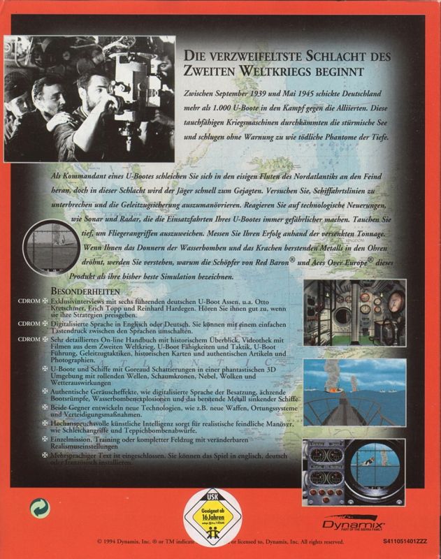 Back Cover for Command: Aces of the Deep (Windows)