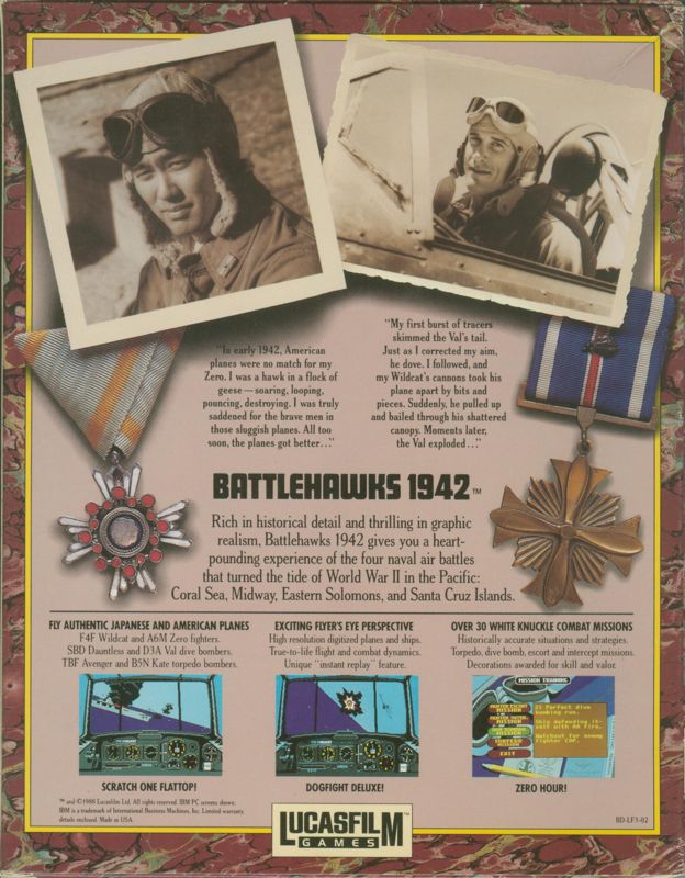 Back Cover for Battlehawks 1942 (Atari ST)