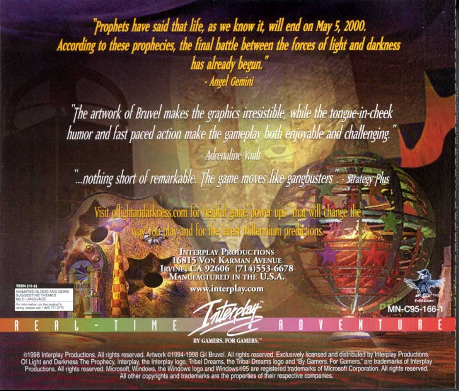 Other for Of Light and Darkness: The Prophecy (Windows): Jewel Case - Back