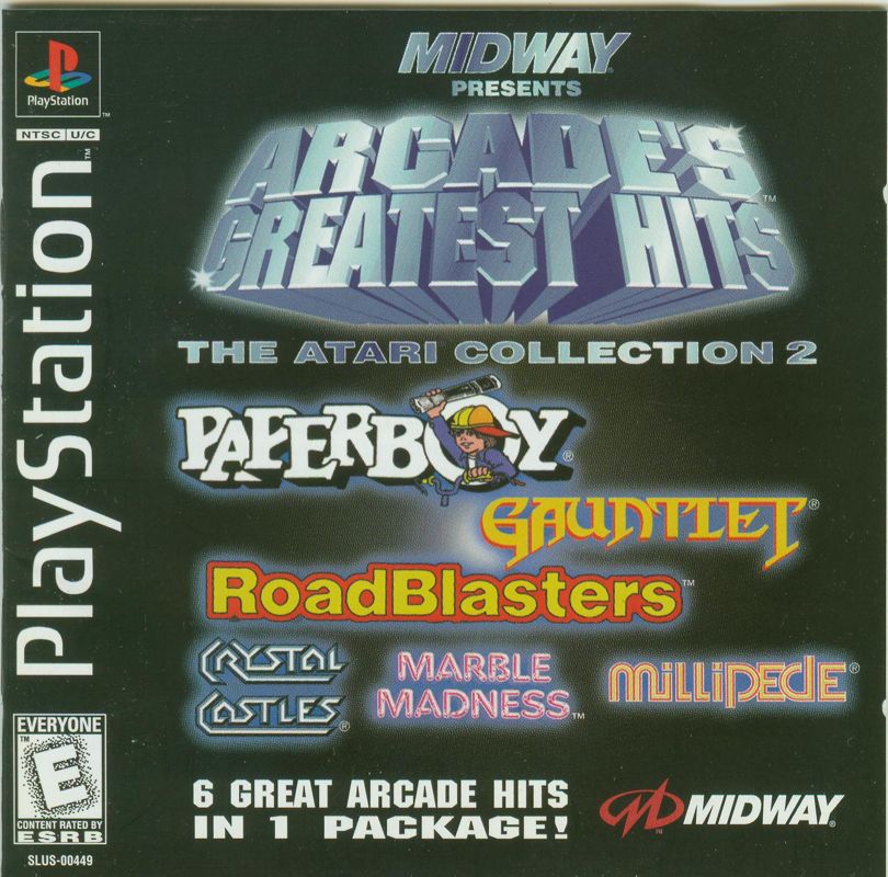 Front Cover for Arcade's Greatest Hits: The Atari Collection 2 (PlayStation)