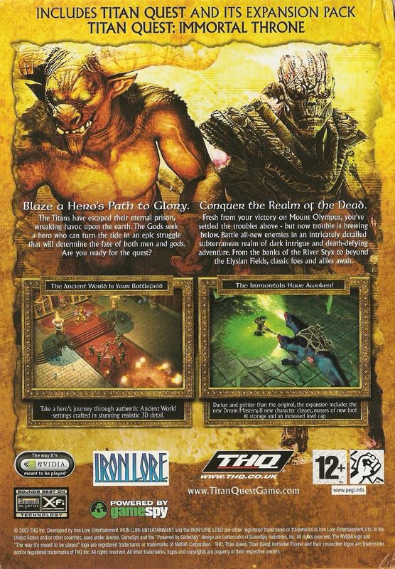 Back Cover for Titan Quest: Gold Edition (Windows)
