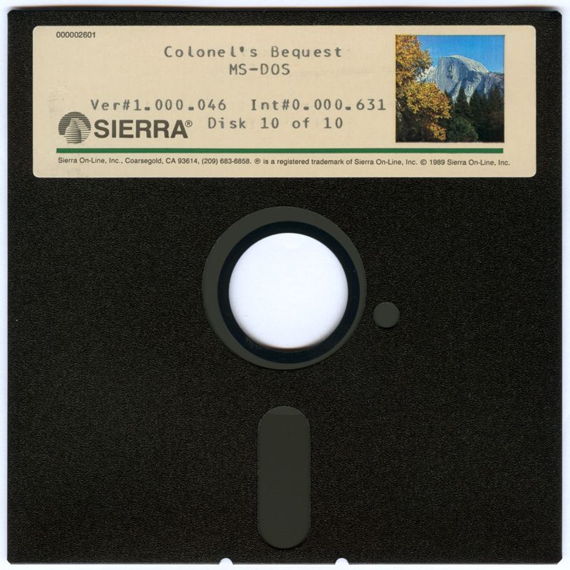 Media for The Colonel's Bequest (DOS) (Dual-media release): 5.25" Floppy - Disk 10