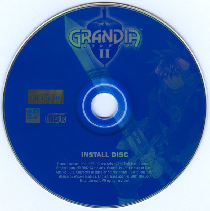 Media for Grandia II (Windows) (Ubi Soft eXclusive Release): Install Disc