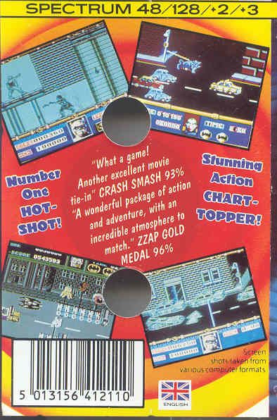 Back Cover for Batman (ZX Spectrum) (Budget price reissue)