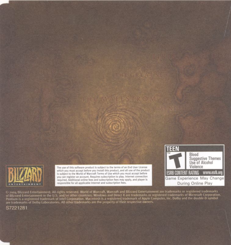 Other for World of WarCraft (Macintosh and Windows): CD Sleeve - Back (Disc 1)