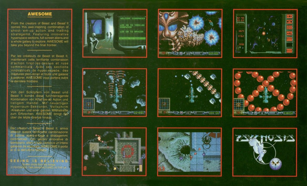 Back Cover for Awesome (Amiga)