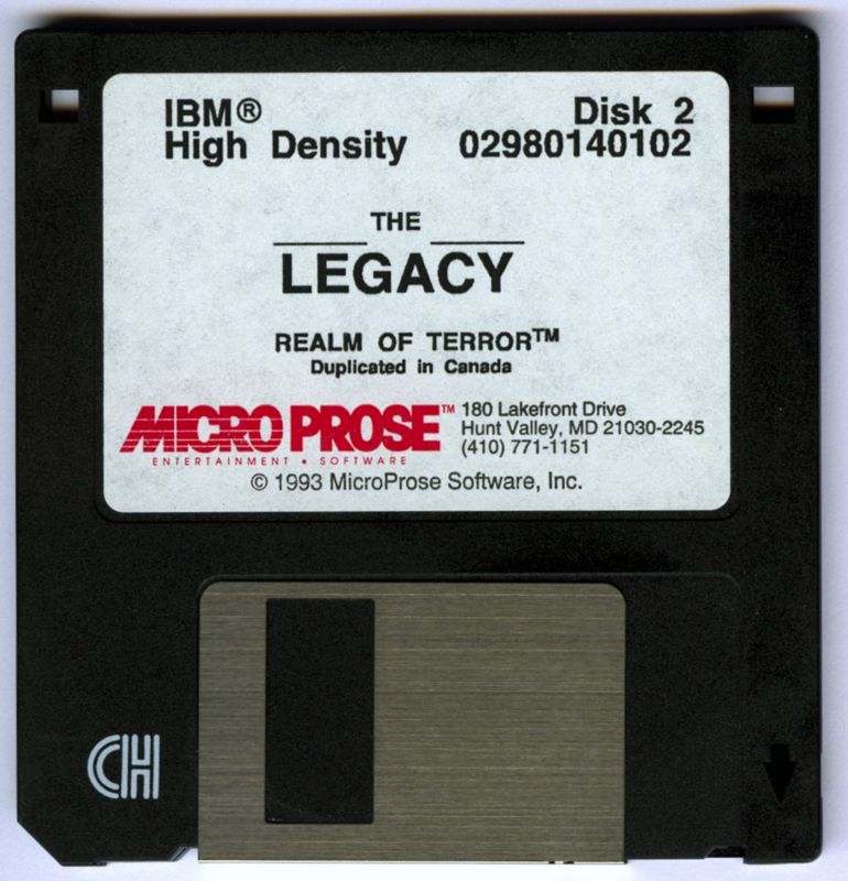 Media for The Legacy: Realm of Terror (DOS): Disk 2