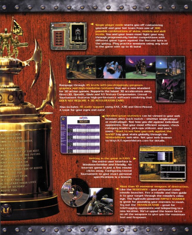 Inside Cover for Unreal Tournament: Game of the Year Edition (Windows): Right Flap