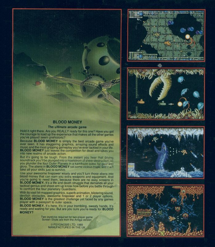 Back Cover for Blood Money (Amiga)